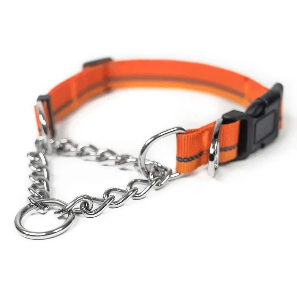 NWT Mighty Paw Orange Martingale Dog Collar 2.0